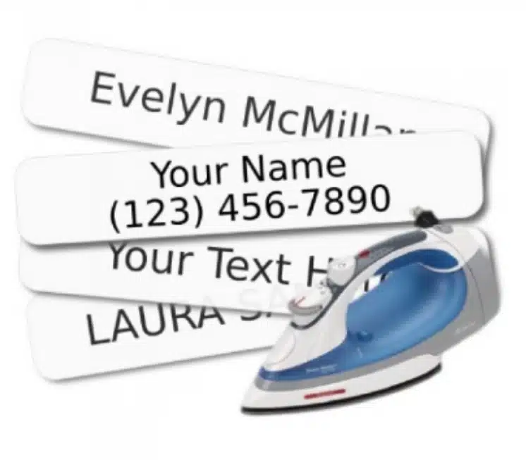 Stick on labels for camp.