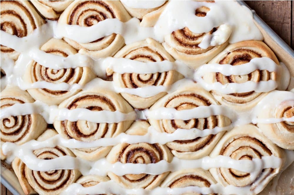 The Best Dairy Cinnamon Buns with Cream Cheese Frosting. My kids always beg me to make these dairy cinnamon buns.