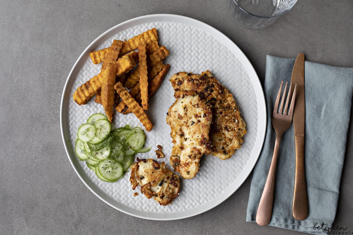 Grilled Chicken Schnitzel - It’s Not Fried But It’s So Good No One Minds. Your kids love chicken cutlets, but they really prefer them breaded and fried. This version of grilled chicken is so flavorful, they won’t mind that you didn’t fry them.