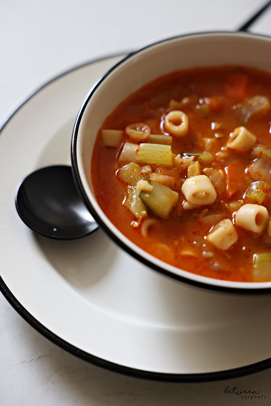 Minestrone Soup, plated.