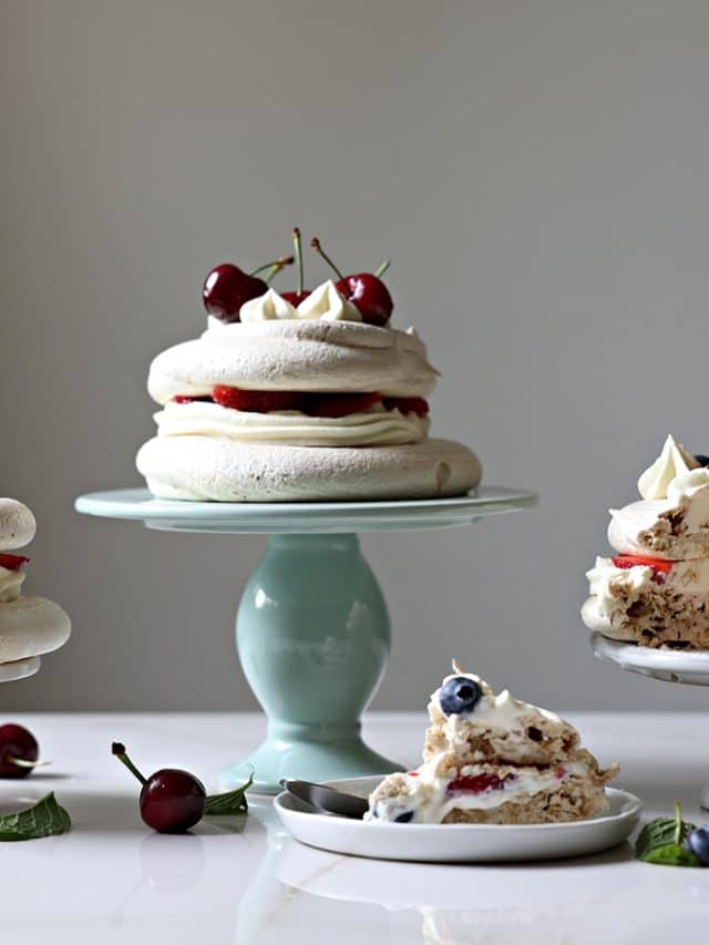 Coffee Meringue and White Chocolate Cream Cake