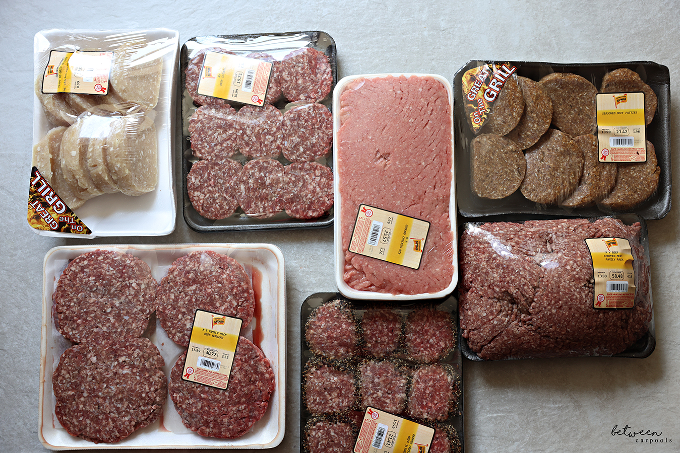 Satmar Meats chopped meat and burgers.