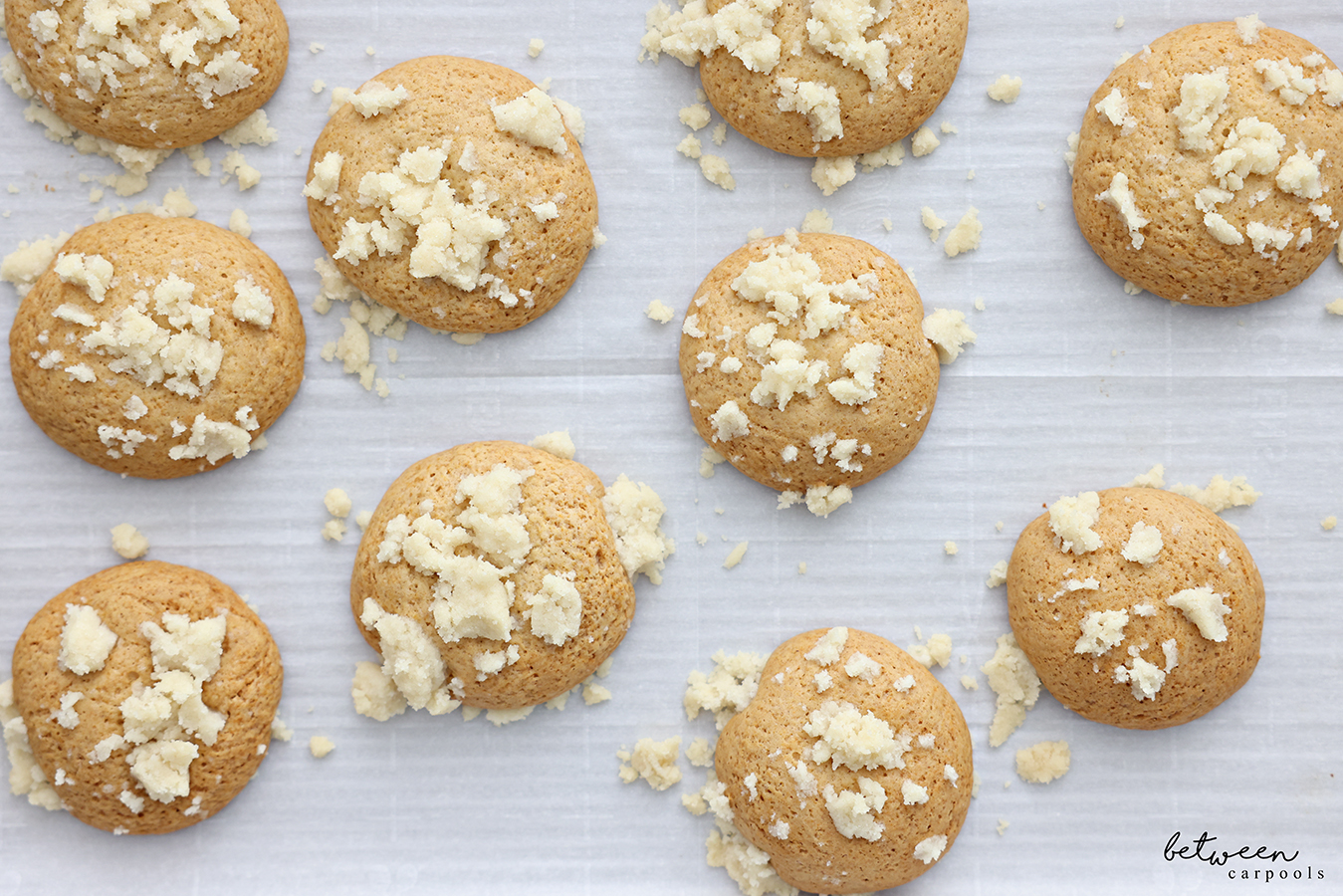 Honey Muffin Top Cookies on parchment.